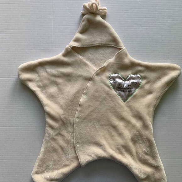 Sweet Baby Wished Upon A Star Snuggle Swaddle 26 x 28" Blanket Cream Plush Soft - Picture 1 of 10